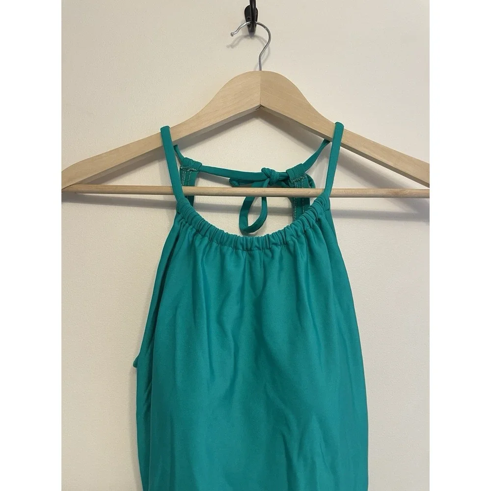 Vtg Perfection Fit By Roxanne Swimsuit Size 10/32 C Cup Green Halter Backless